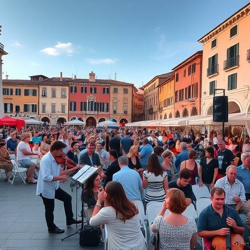 Un concerto all'aperto in una piazza italiana