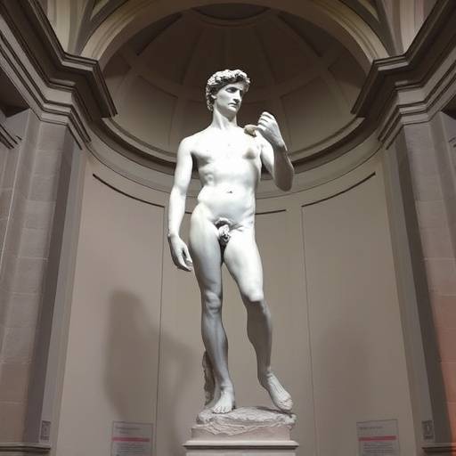 Un'immagine del David di Michelangelo esposto alla Galleria dell'Accademia di Firenze