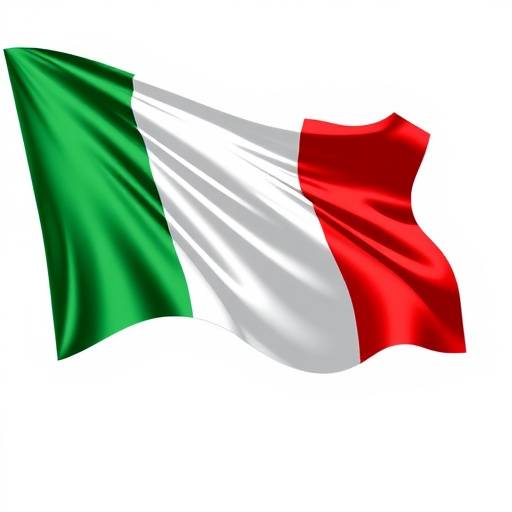 Un'immagine stilizzata della bandiera italiana che sventola al vento
