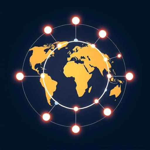 Un'immagine stilizzata di una rete di connessioni internet che avvolge il mondo